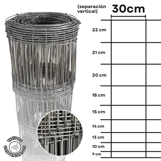 Malla Ganadera ¨LA URUGUAYA¨-  Tejido Anudado- (Celda 30 cm)