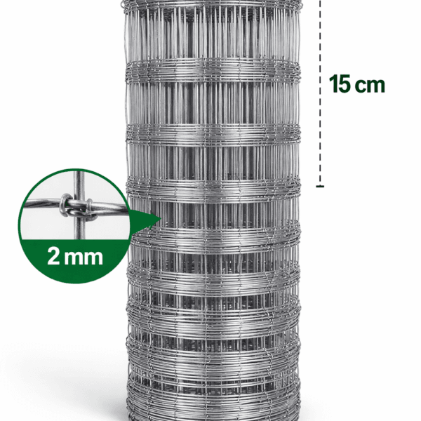 Tejido Atillado para Ovejas – Rollo de 50 m | Alambre 2 mm | Celda 15 cm