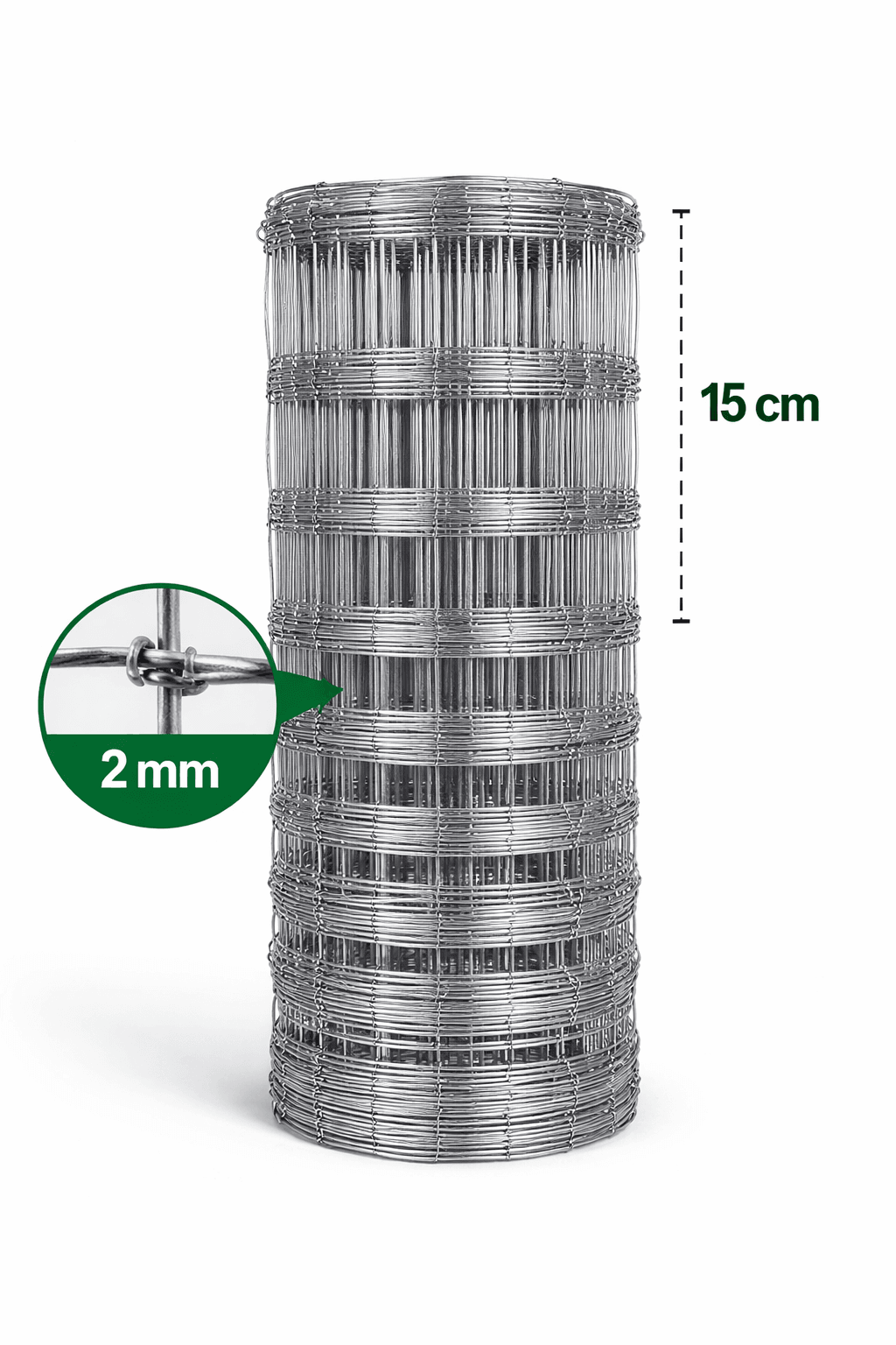 Tejido Atillado para Ovejas – Rollo de 50 m | Alambre 2 mm | Celda 15 cm