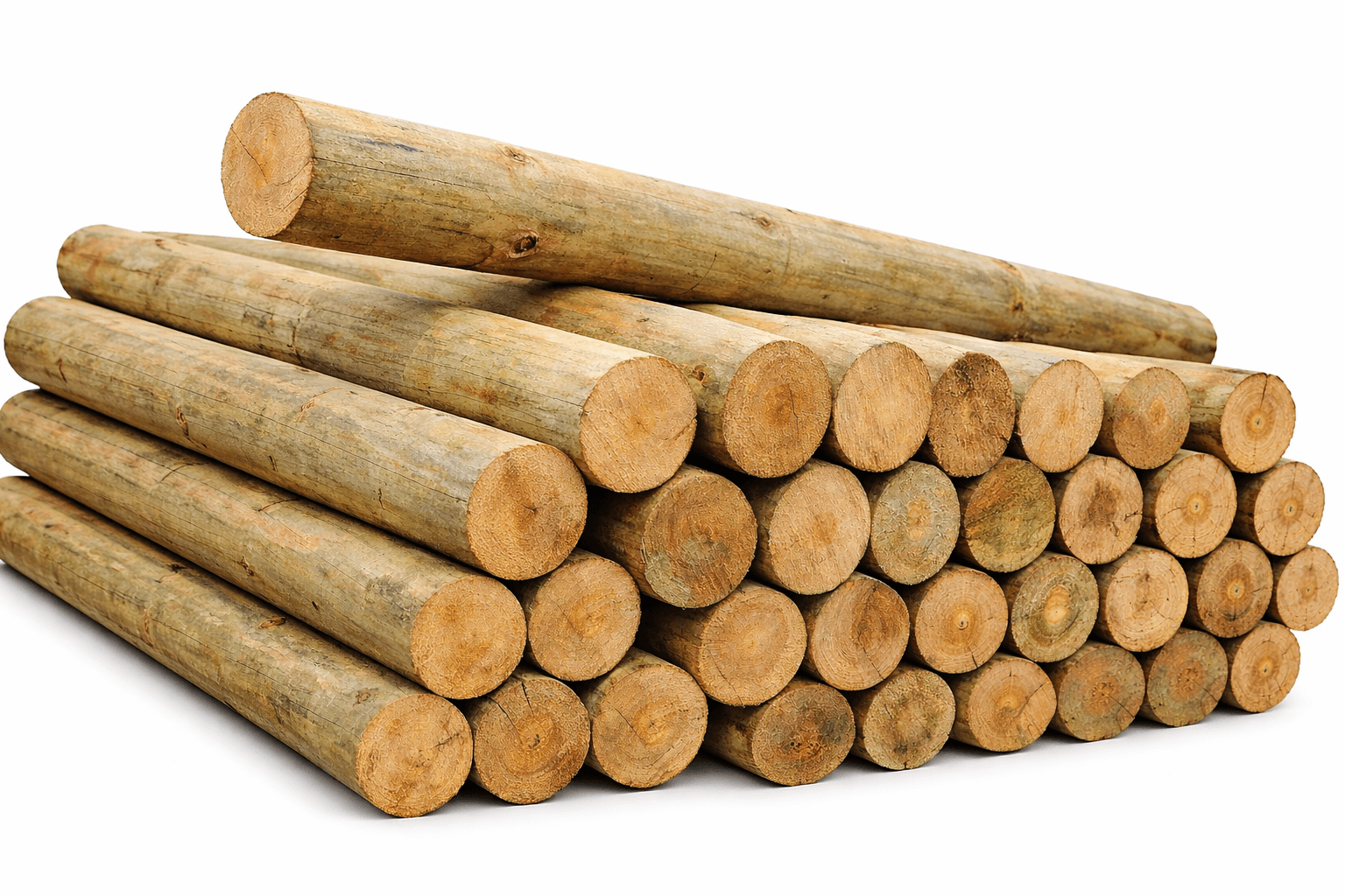 Postes de Eucalipto Curado de 2.6 m | Alta Resistencia para Alambrados, Cercos y Construcción Rural